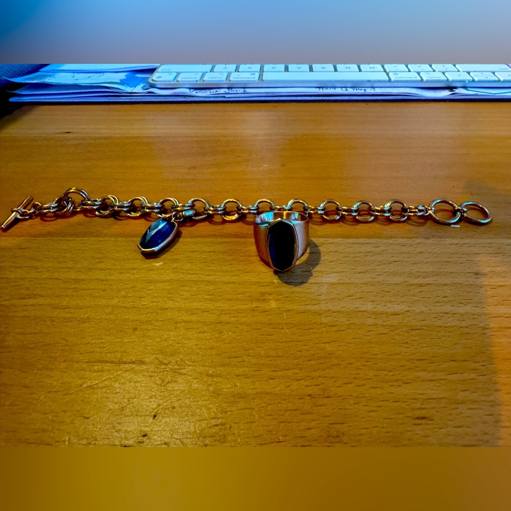 Rose Gold Kendra Scott Charm bracelet and ring